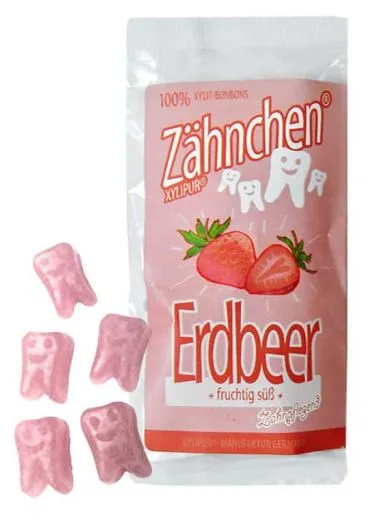 Xylitol Zhnchen Erdbeere 30g - Zahnpflege Bonbons